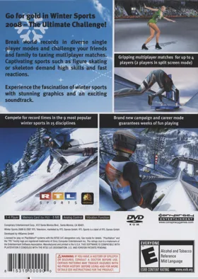 Winter Sports 2008 - The Ultimate Challenge box cover back